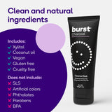 BURST dentifrice charbon 2pack fluorure : prévention potentielle des caries.