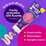 BURST Dentifrice Enfant Marshmallow Sparkle – brosse douce pour petites bouches