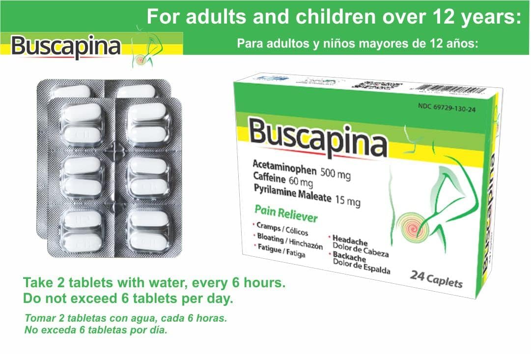 Buscapina caplets faciles à glisser dans le sac pour un confort en déplacement.