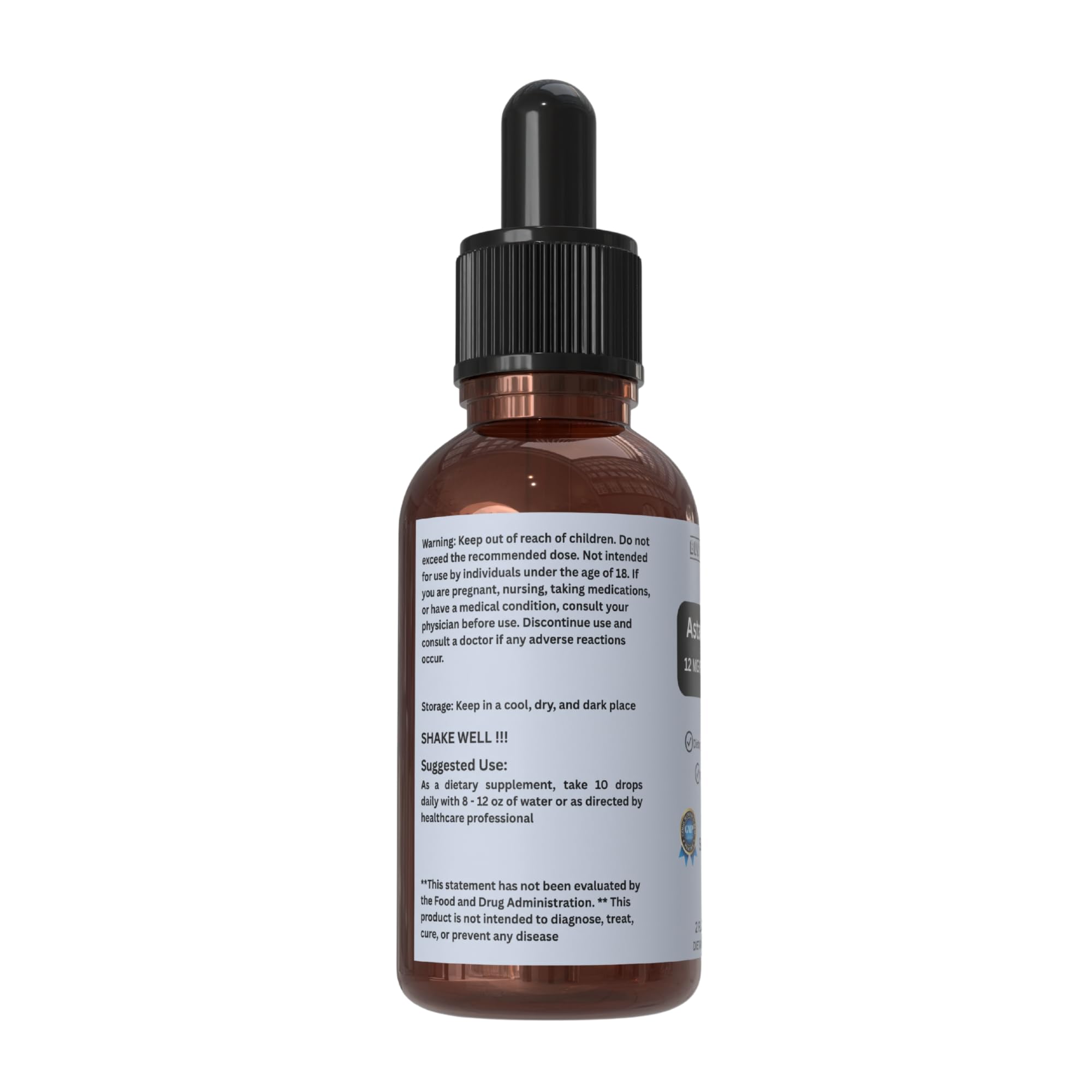 Doseur précis BUY THE CRAVE sur la bouteille de 2 fl oz pour dosages faciles.