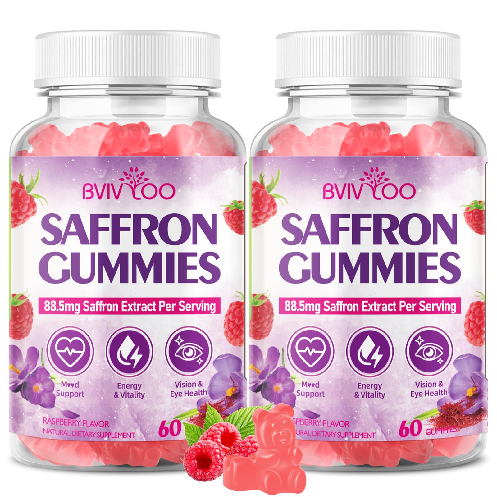 BVIVLOO Gommes Safran emballage élégant pour démarrer votre routine bien-être.