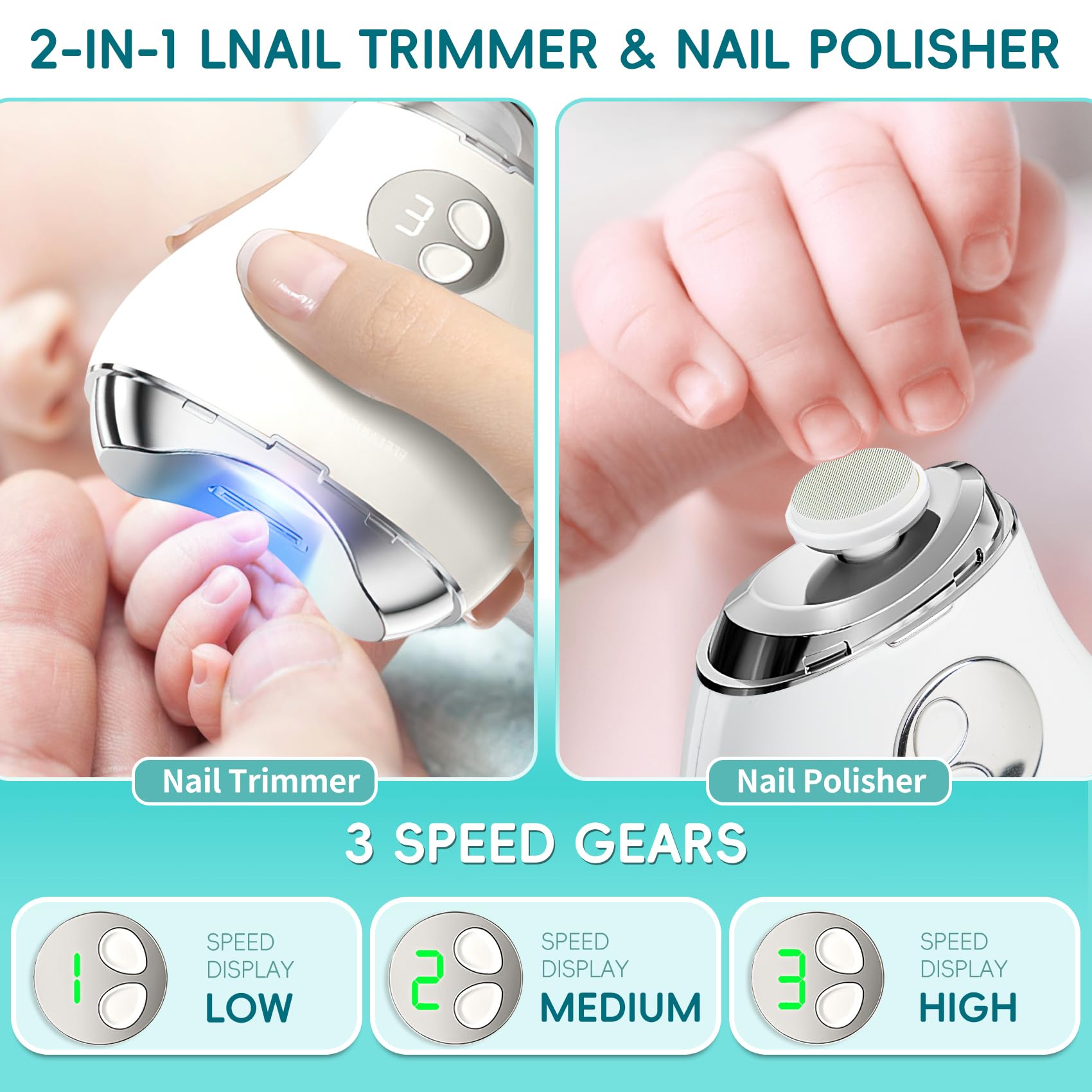 Bvrocio coupe-ongles électrique, lampe LED intégrée pour guider la coupe.