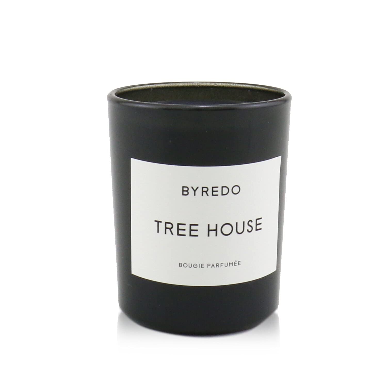 Bougie Byredo Maison-Arbre en verre, ambiance chaleureuse et parfum durable.