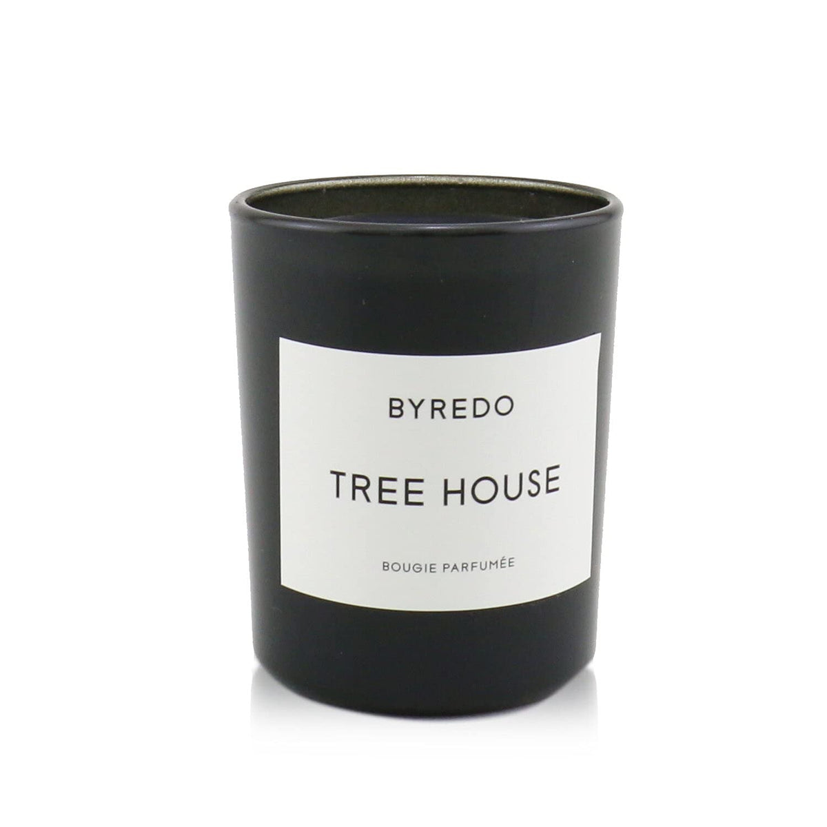 Bougie Byredo Maison-Arbre en verre, ambiance chaleureuse et parfum durable.