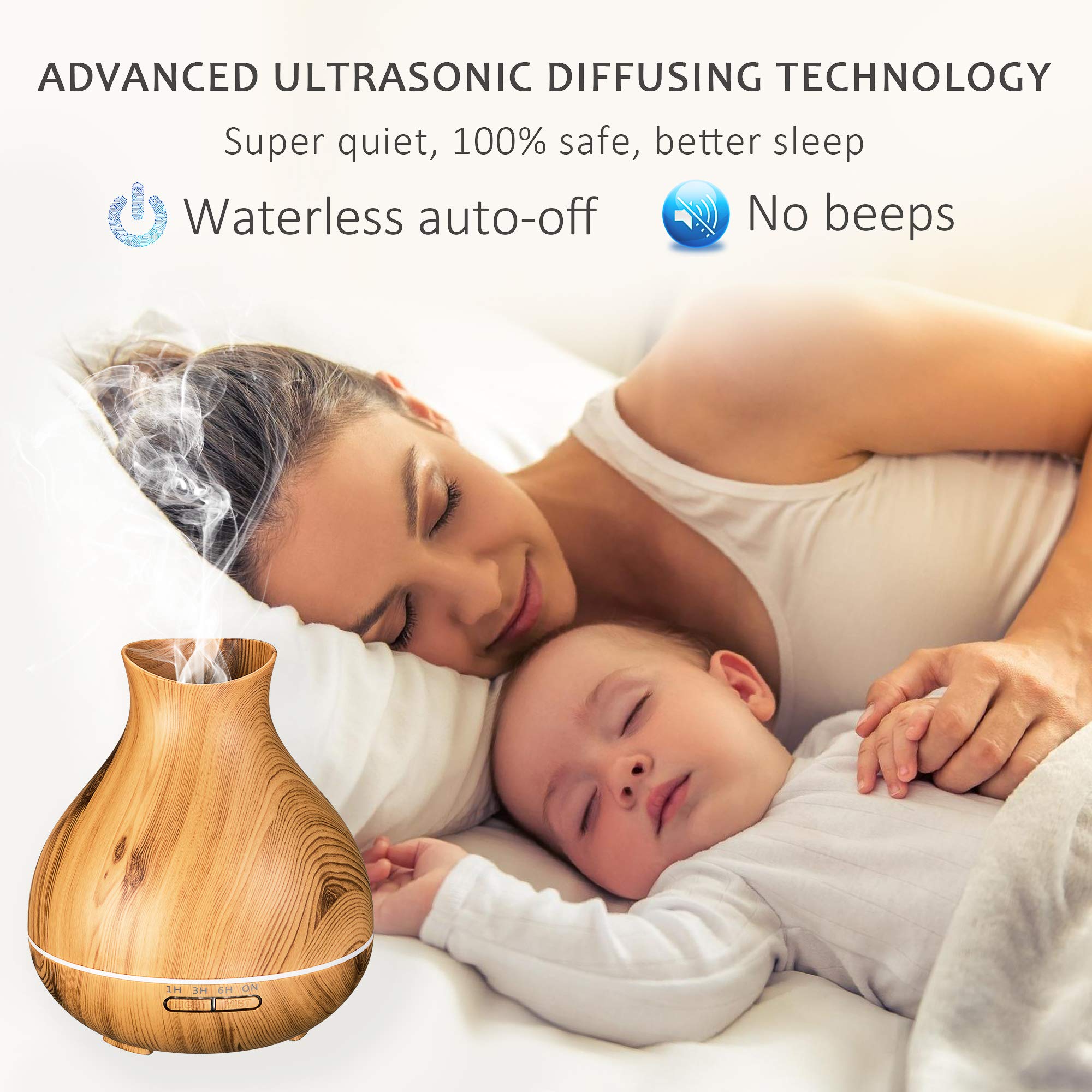 BZseed diffuseur avec minuterie 1h/3h/6h, pratique pour nuits calmes.