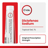 C'rcle Diclofenac Gel—application au poignet pour douleur articulaire.