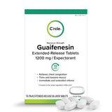 C'rcle pack-shot Guaifenesin 1200mg, aide à clarifier les voies respiratoires.