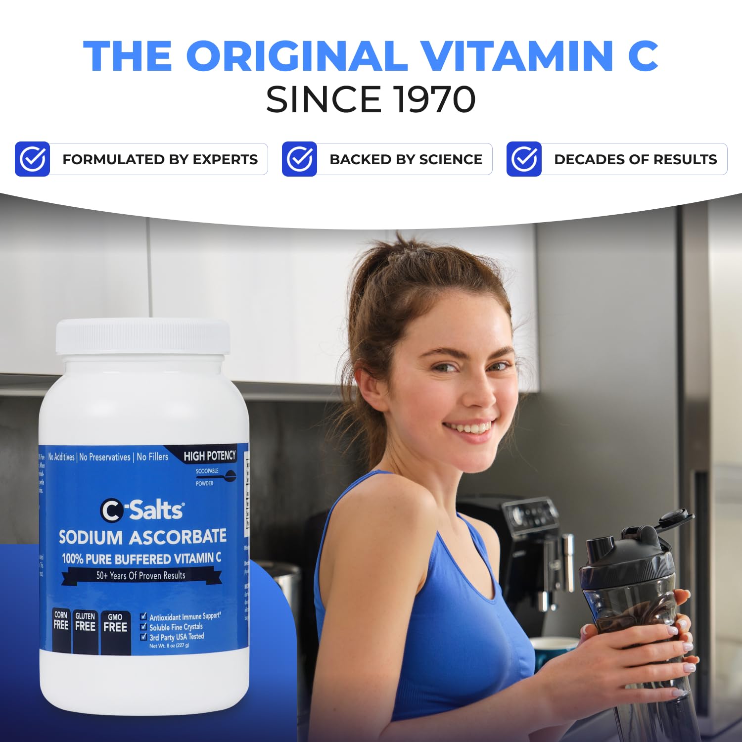 C-Salts dans un shaker prêt pour smoothie.