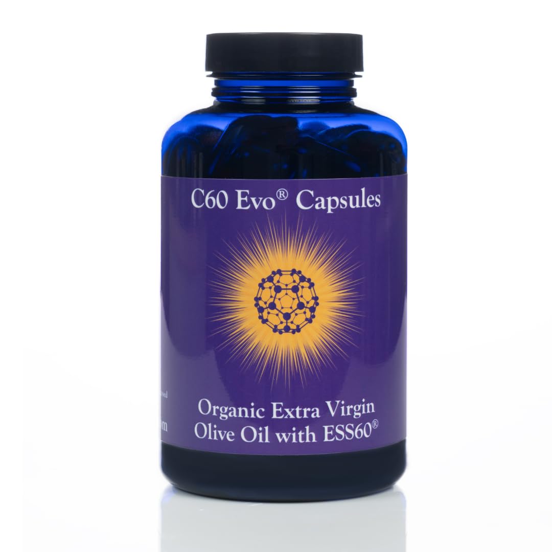 C60 Evo Pure ESS60 softgel en bouteille, pratique pour une utilisation quotidienne.