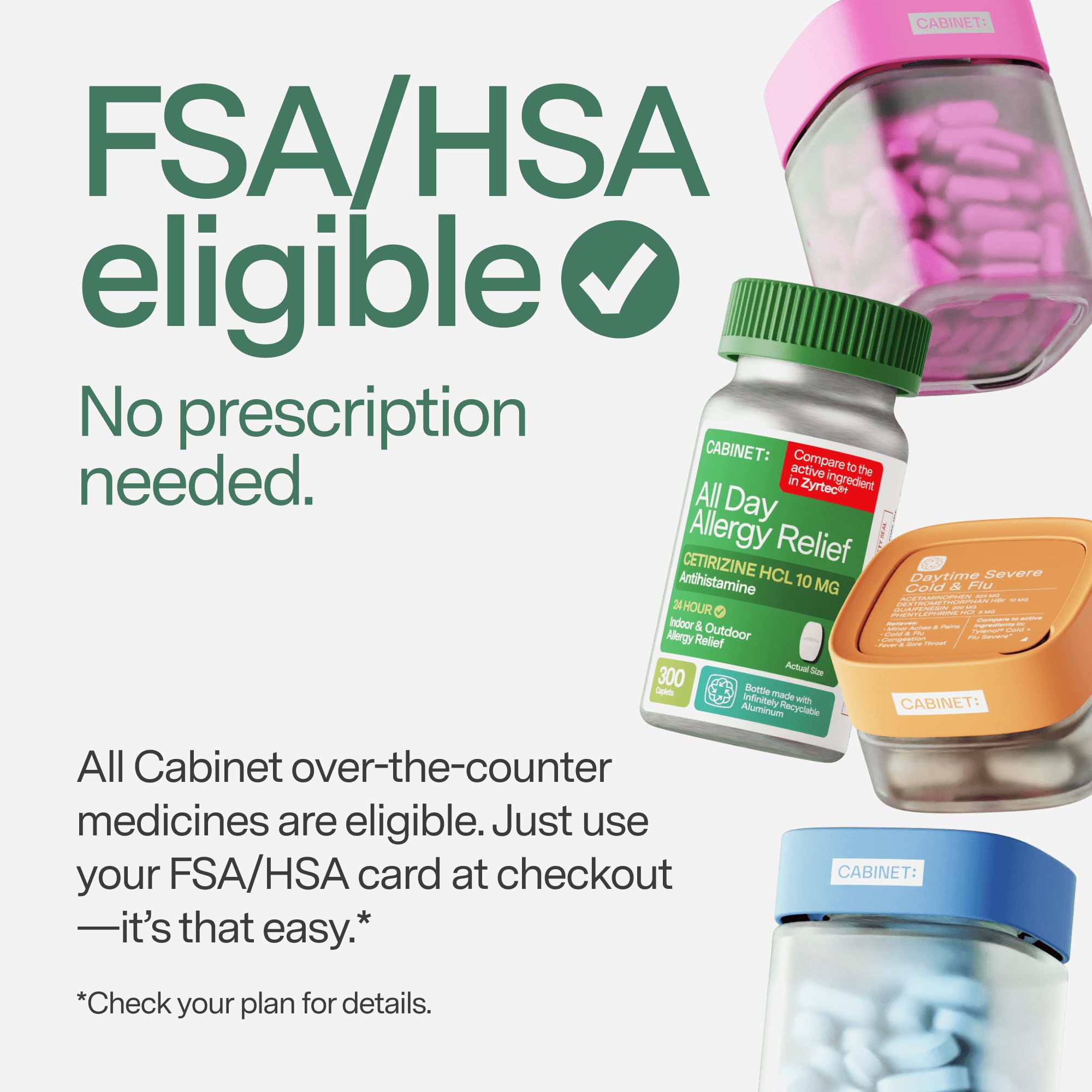 Cabinet Cetirizine, dose quotidienne facile à emporter.