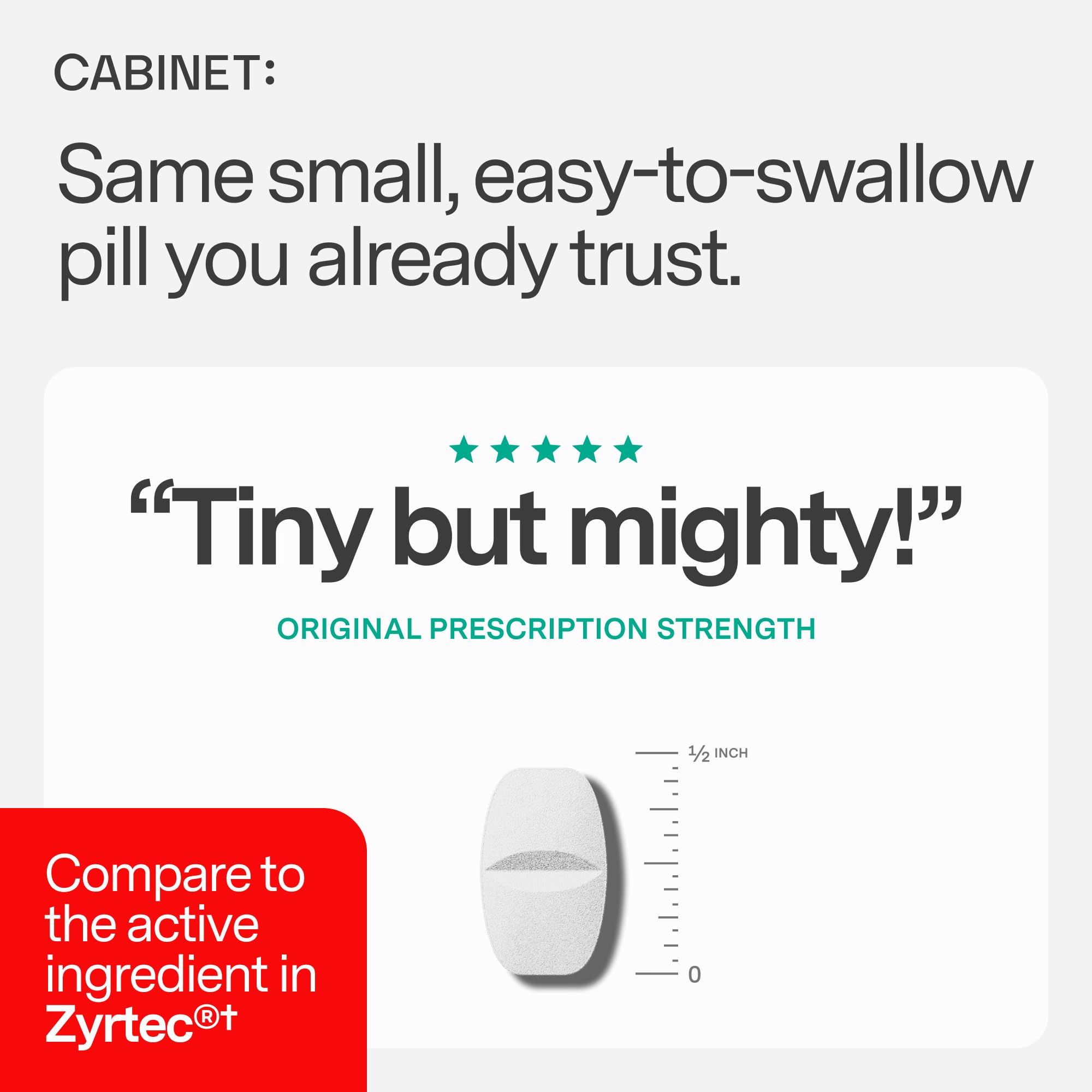 Cabinet Cetirizine, etiquette claire et lisible pour une utilisation rapide.