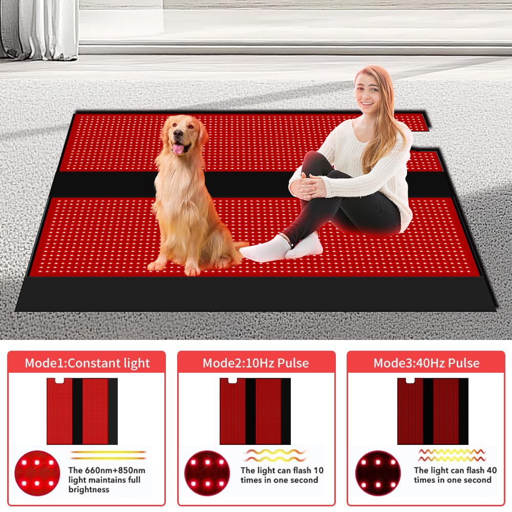 cabpay tapis lumière rouge 660-850 pour corps et jambes, aide à la récupération.