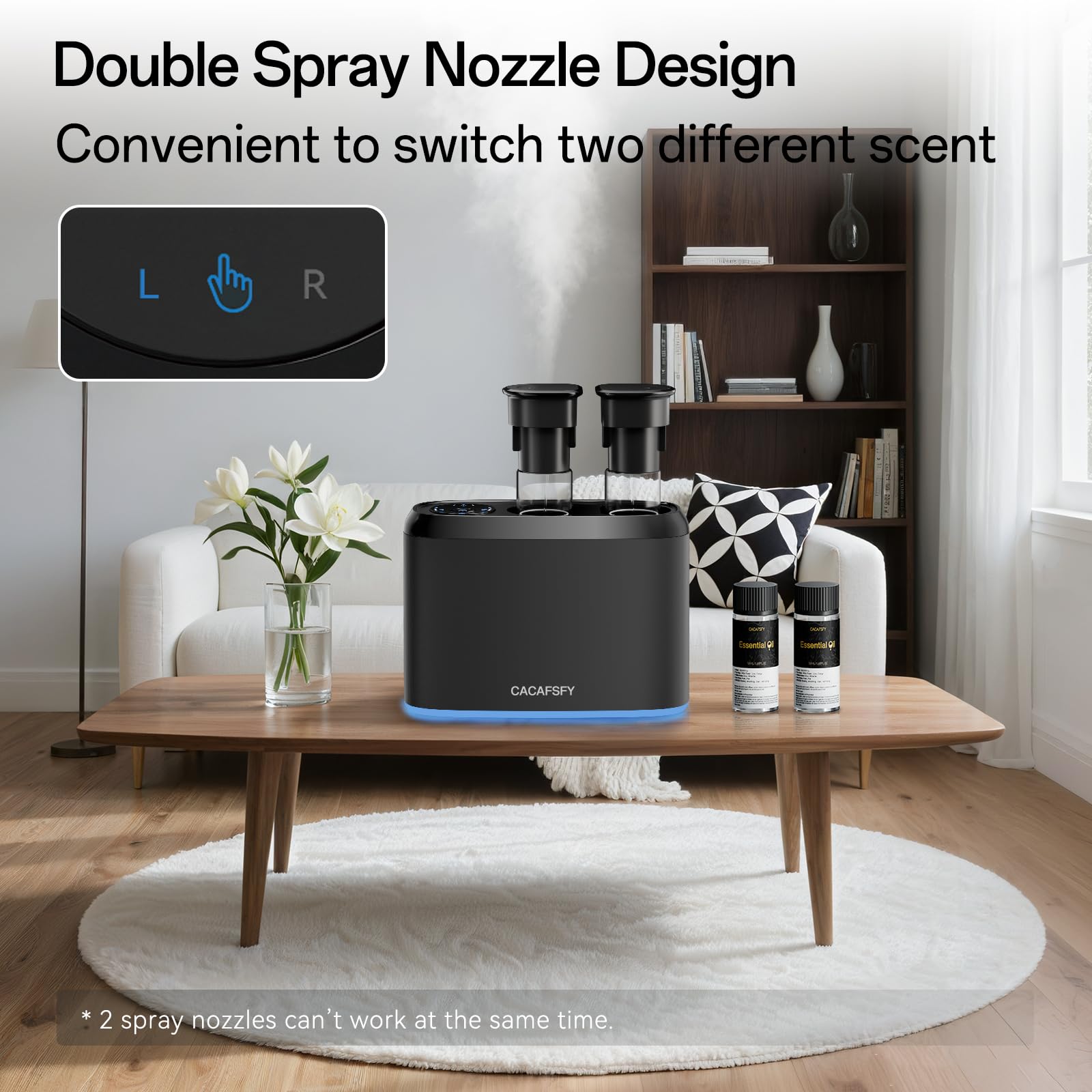 Diffuseur sans fil CACAFSFY avec batterie rechargeable et charge USB-C.