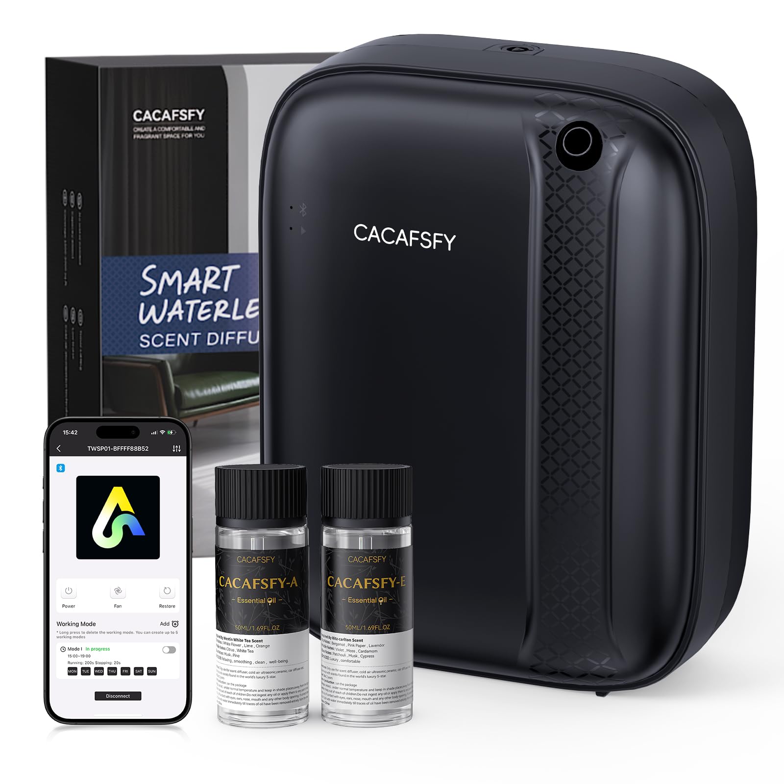 Diffuseur CACAFSFY sans eau, cap. 400 ml, diffusion rapide pour grandes pièces