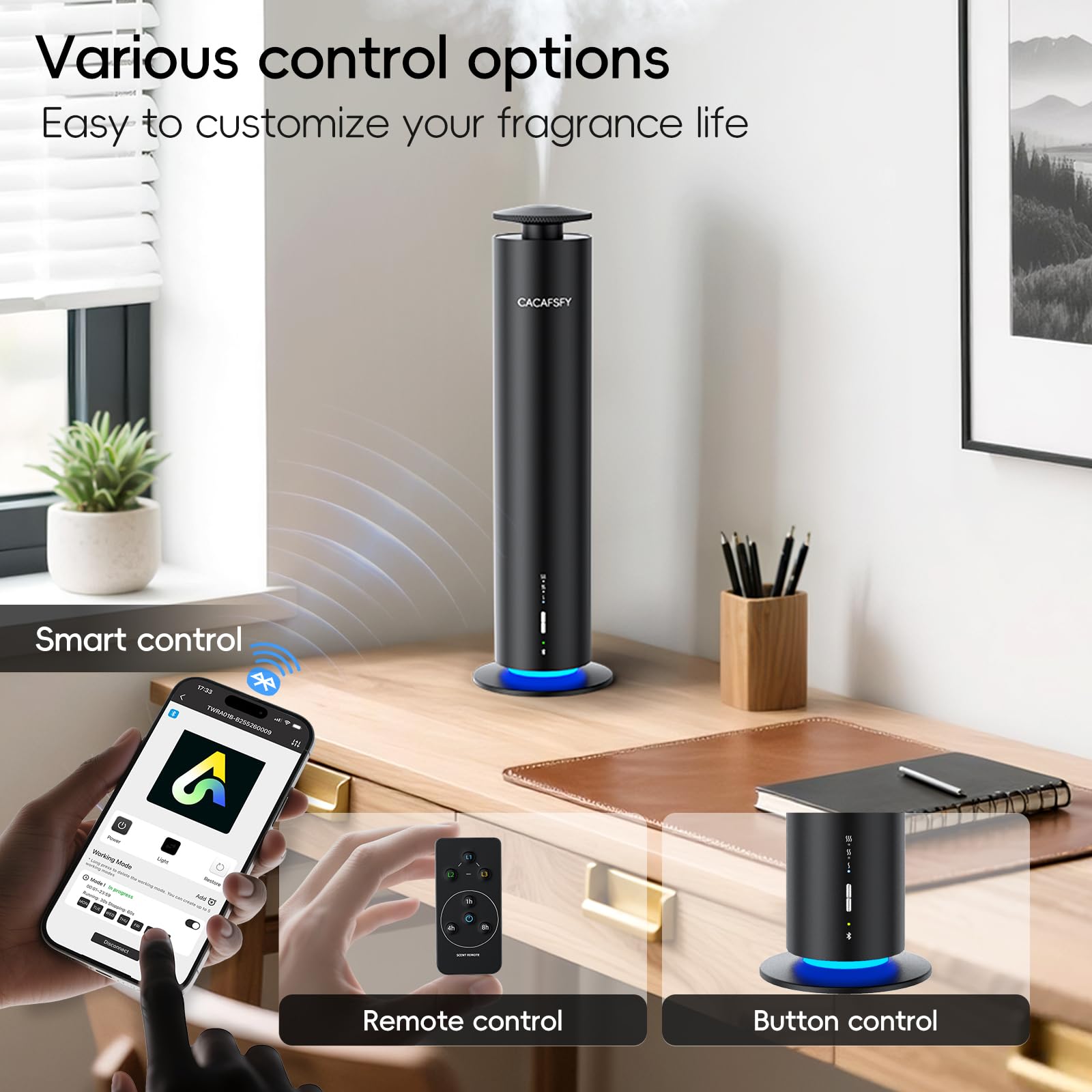 CACAFSFY diffuseur télécommande, contrôle pratique à distance.