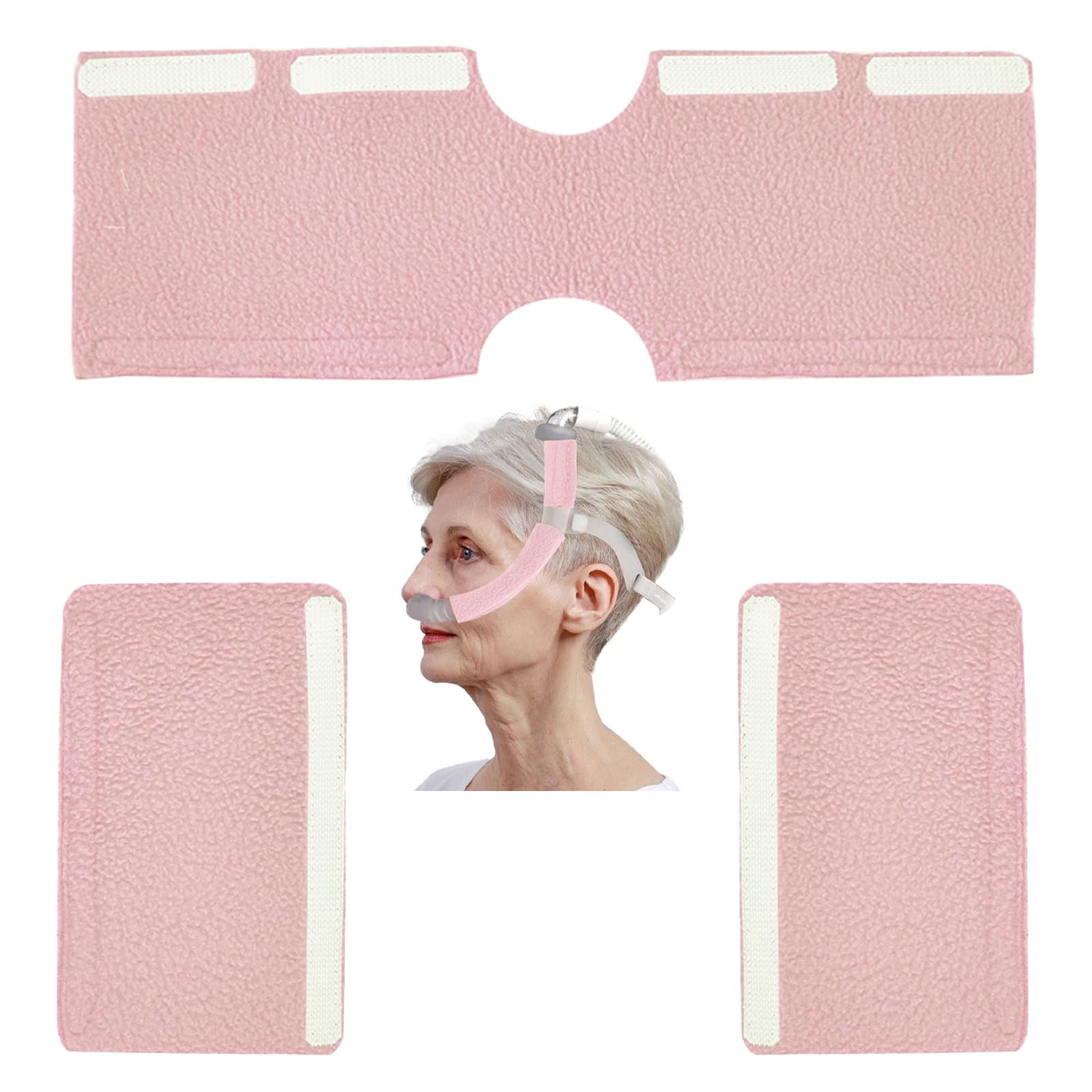 Cache-masque doux DreamWear ResMed AirFit en rose pâle, confort nocturne accru.