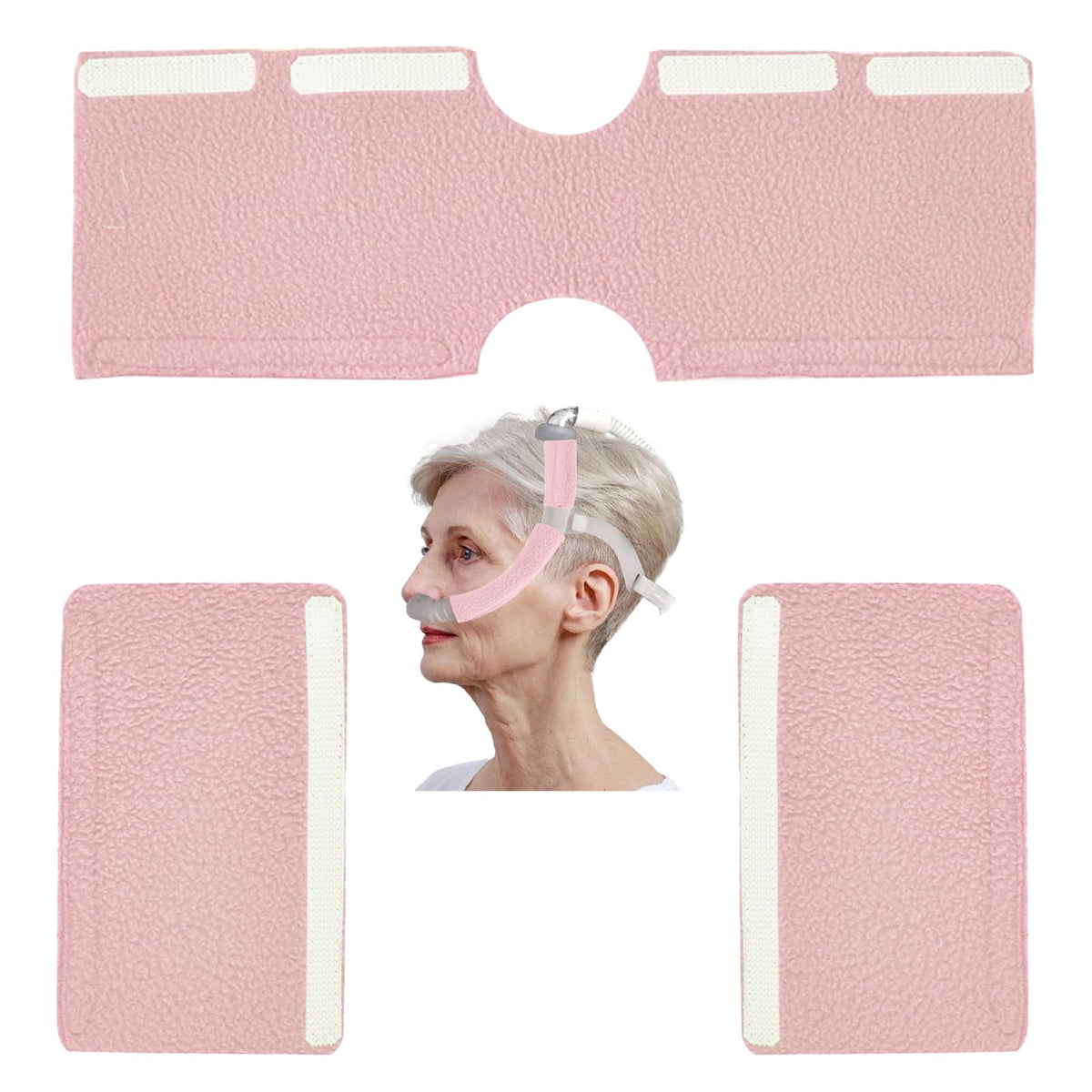 Cache-masque doux DreamWear ResMed AirFit en rose pâle, confort nocturne accru.