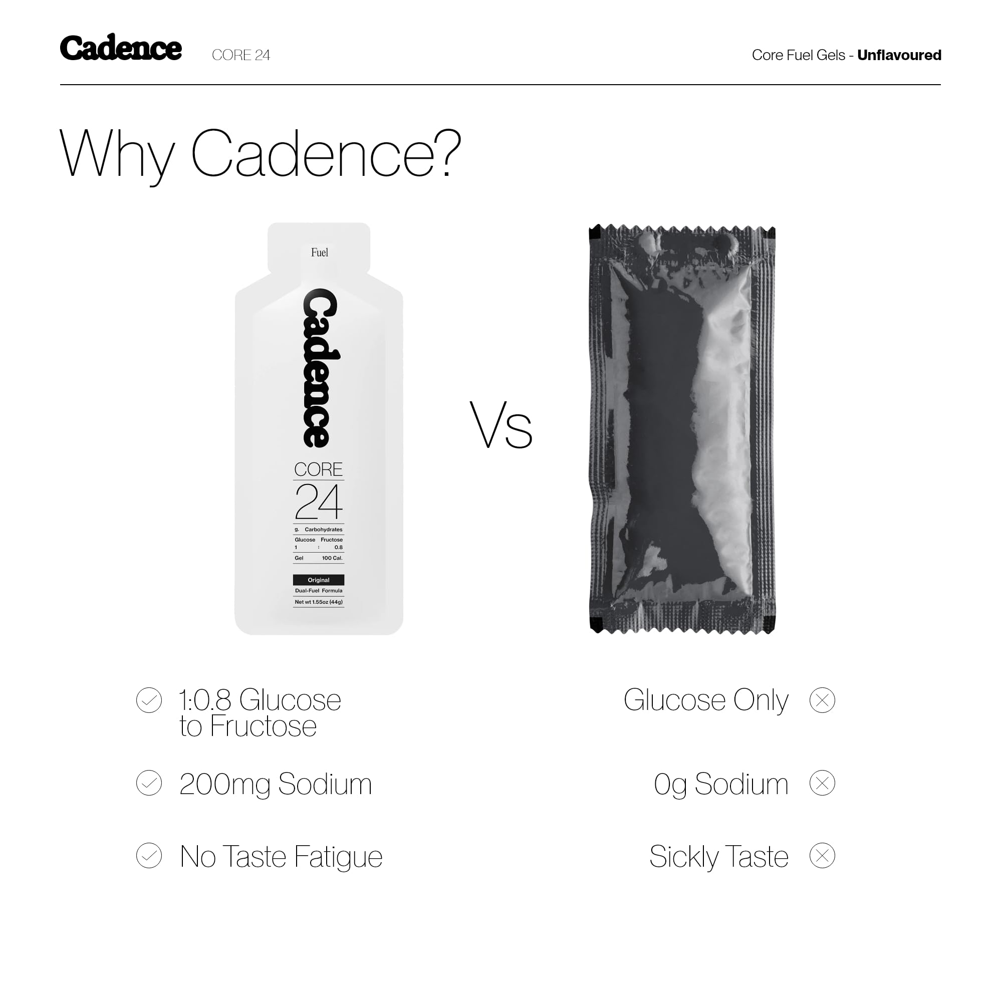 Formule double carburant Cadence, soutien potentiel pendant l'endurance.