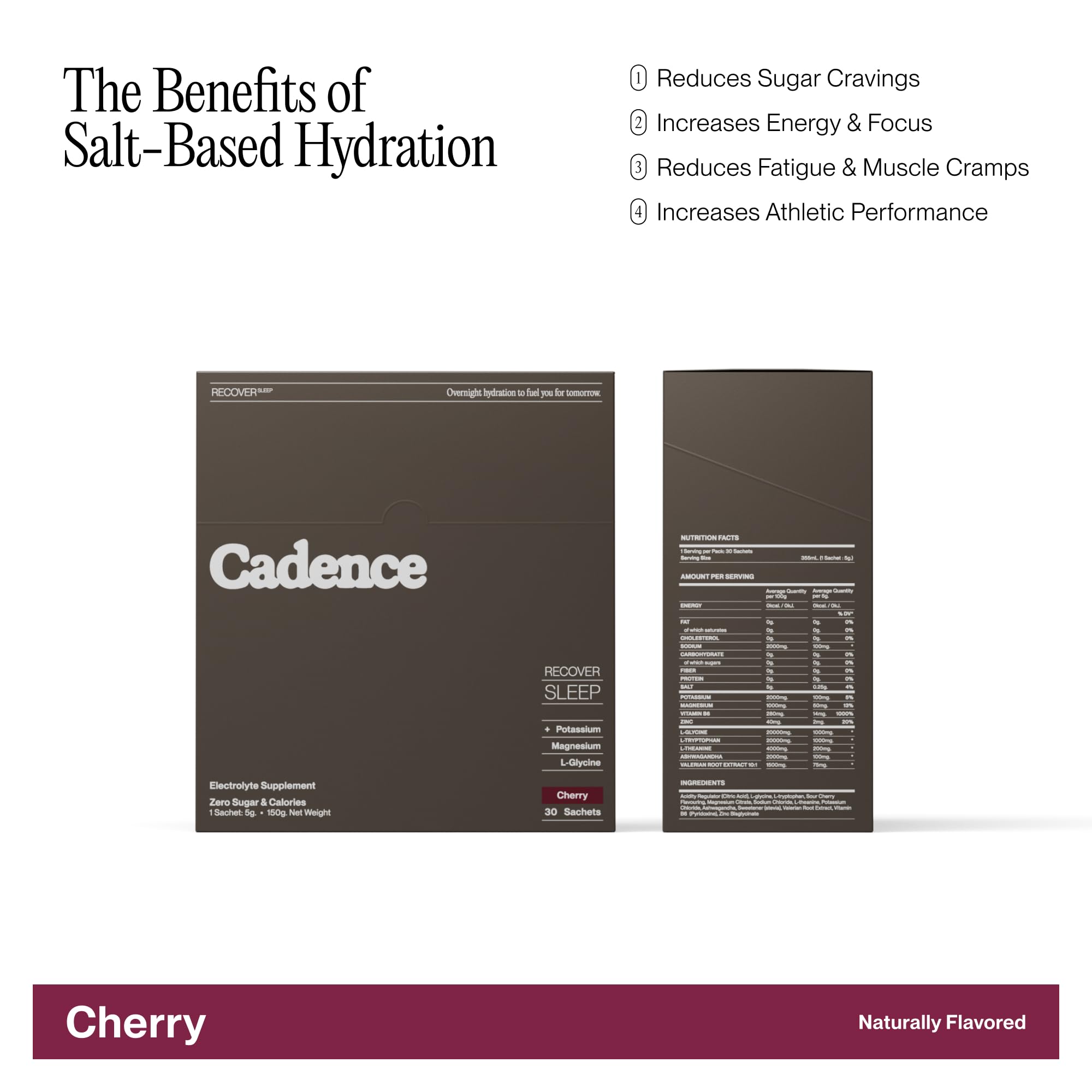 Cadence Recover Cerise – préparation relaxante favorisant l'endormissement.