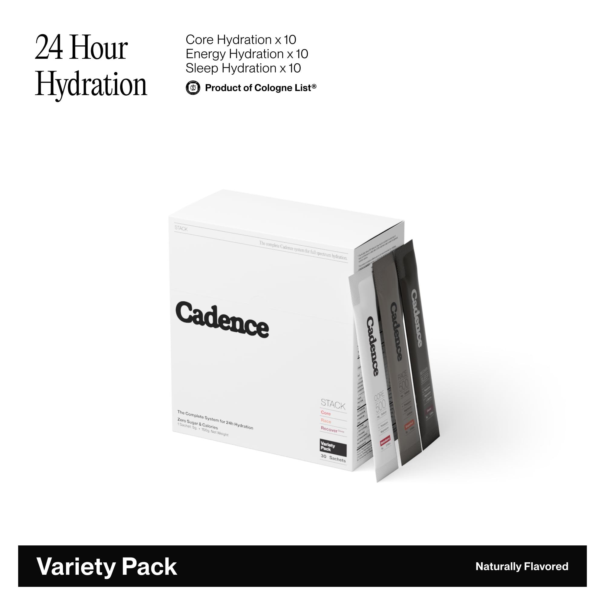 Cadence Hydratation Énergie – sachet offrant énergie et clarté mentale.
