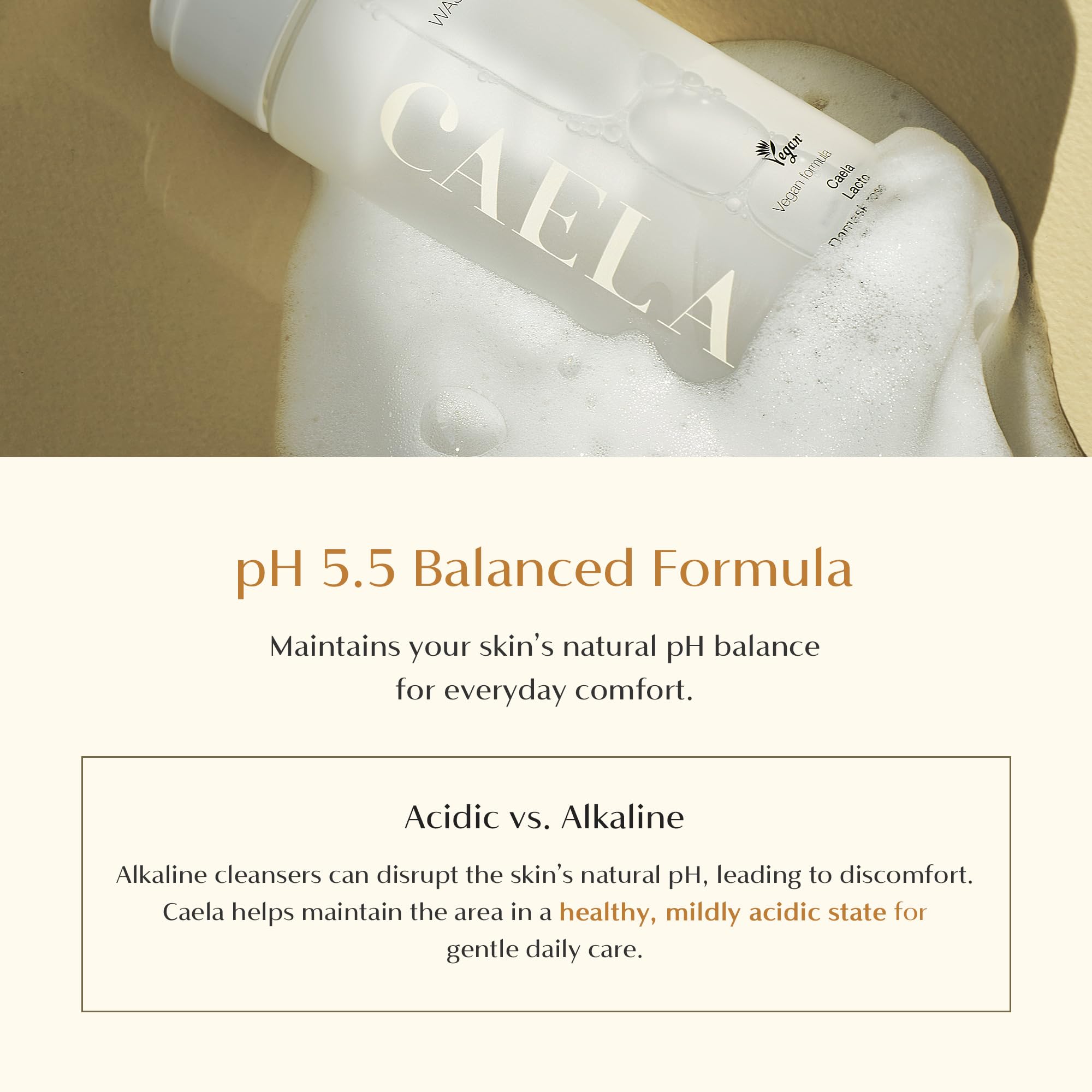CAELA – arômes naturels tea tree et eucalyptus pour une fraîcheur légère.