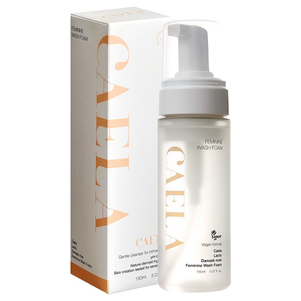 CAELA – bouteille mousse nuage, soin intime quotidien doux et hydratant.