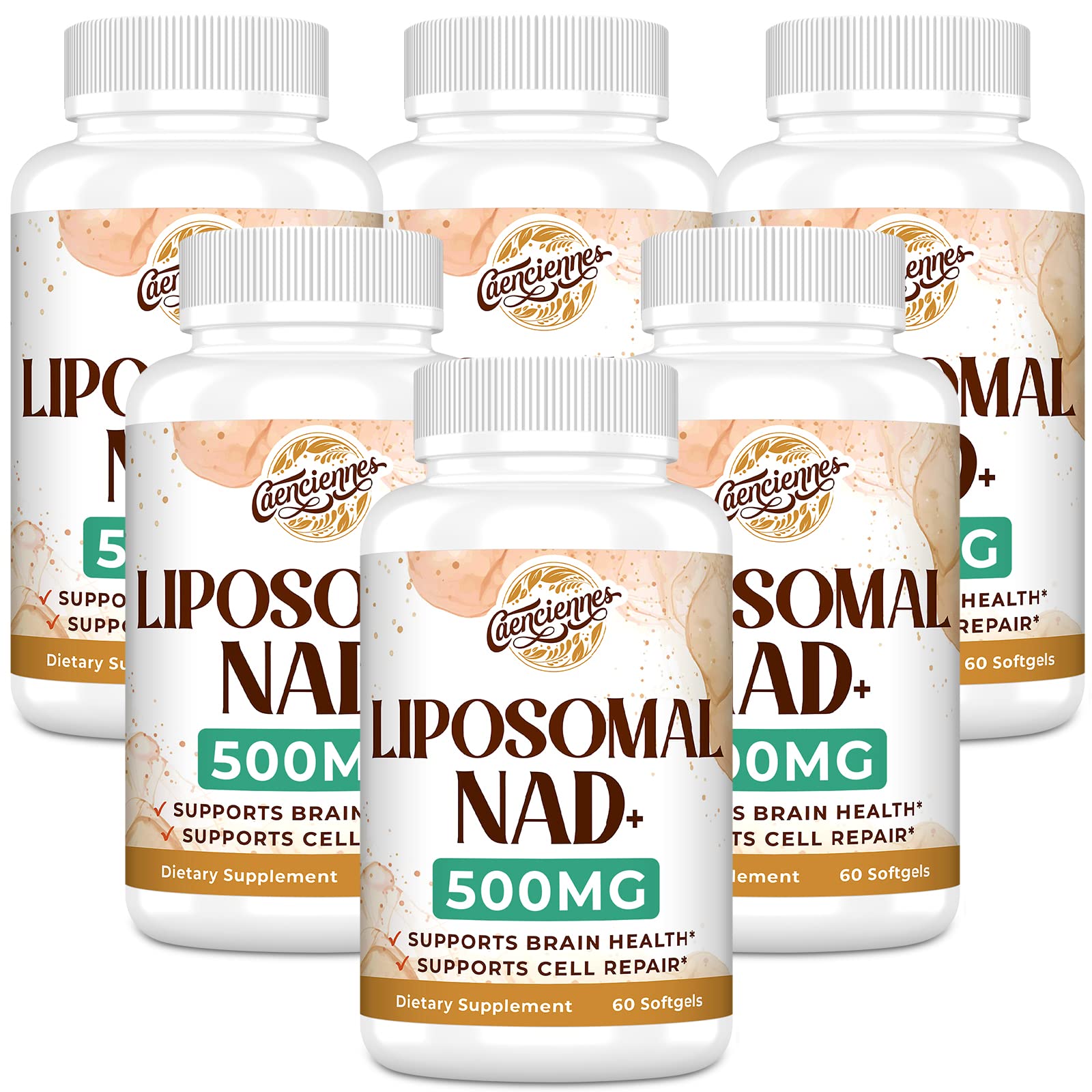 Caenciennes NAD+ liposomial en flacon, meilleure absorption potentielle.
