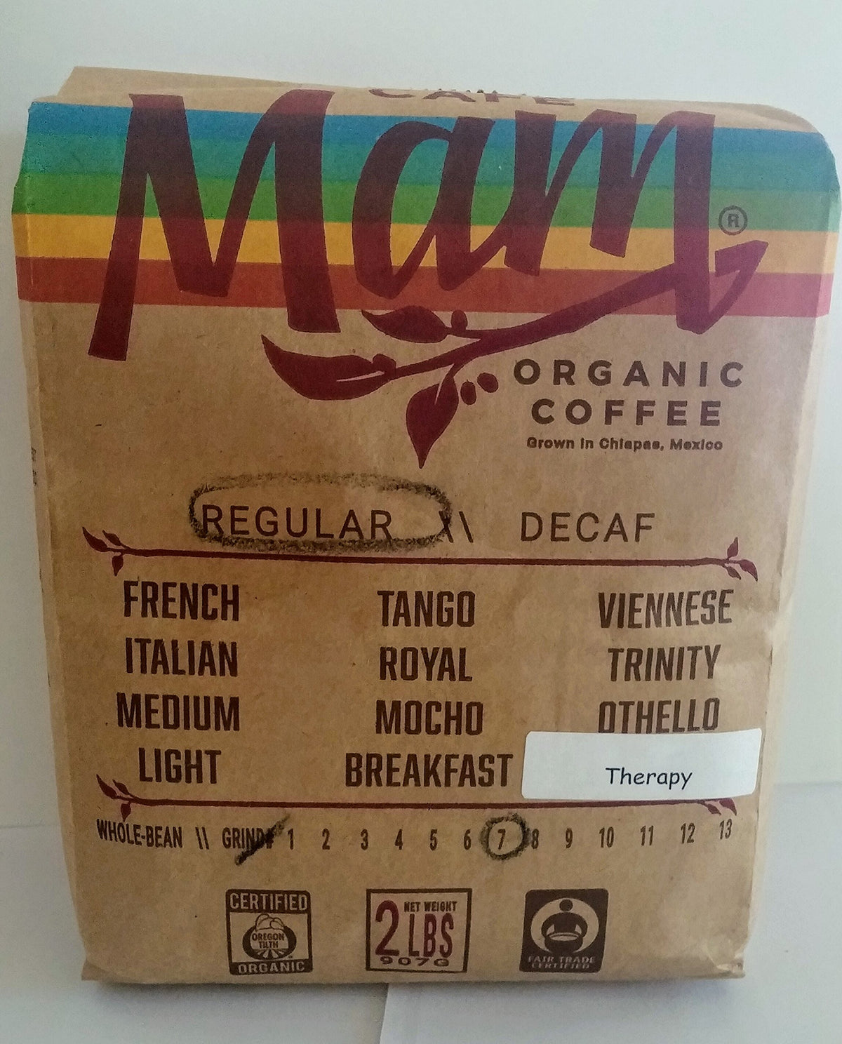 Cafe Mam Enema Coffee – étiquette et emballage, bio et prêt à une routine détox potentielle.