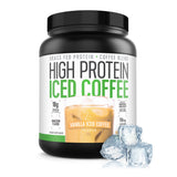 Café protéiné glacé vanille, bouteille prête à déguster pour une collation protéinée.