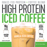 Café protéiné glacé vanille, versement idéal sur glace ou lait végétal.