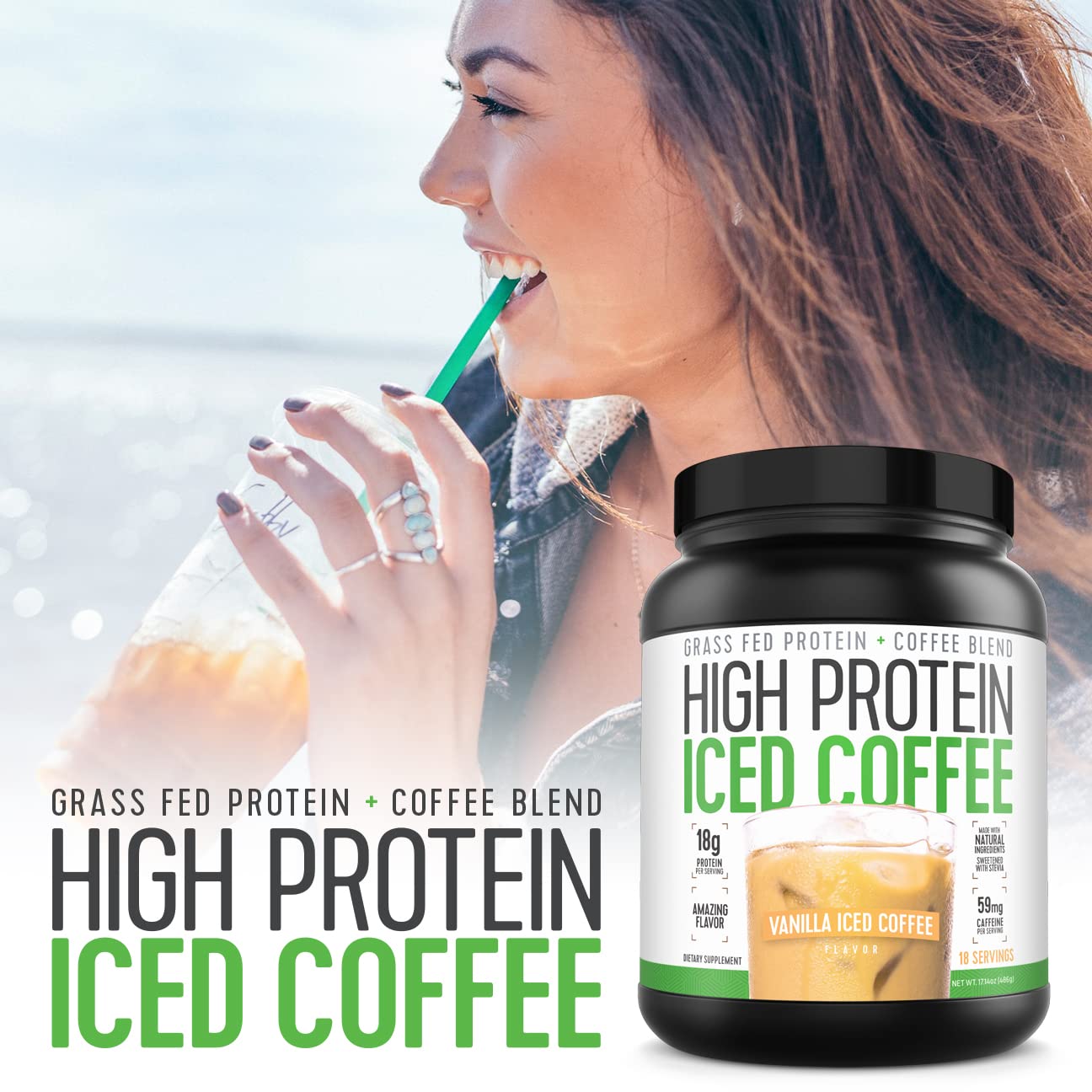 Café protéiné glacé vanille, option pré-entraînement pour démarrer la journée.