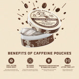 Caffeine Break – emballage clair, ingrédients visibles et sûrs.