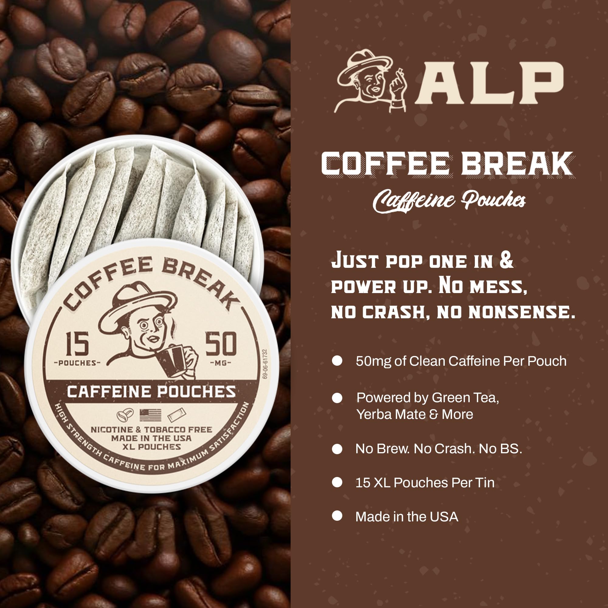 Caffeine Break – utilisation au bureau, boost léger et concentré.