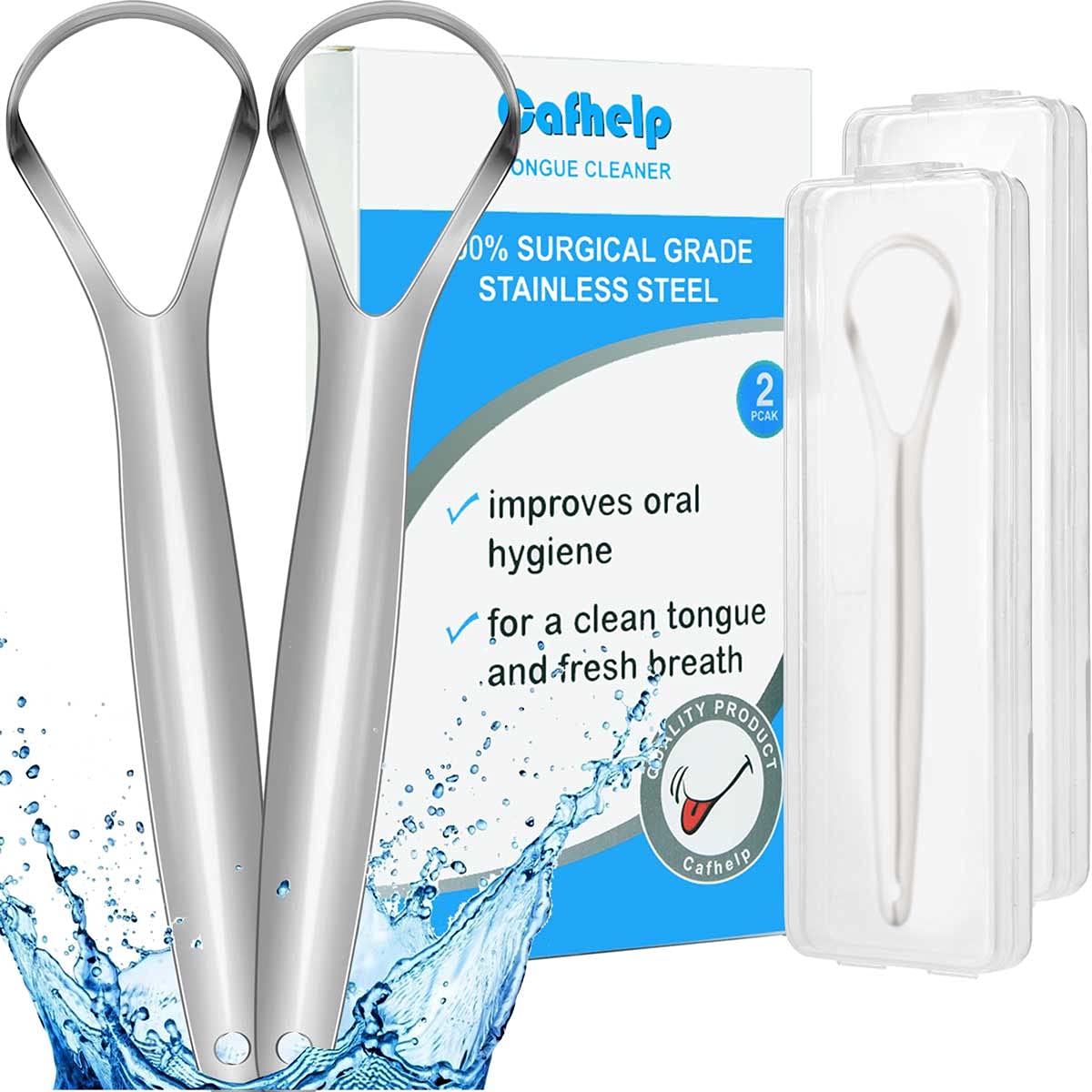 Cafhelp rasoir langue acier 304 double-face: nettoyage rapide et efficace.
