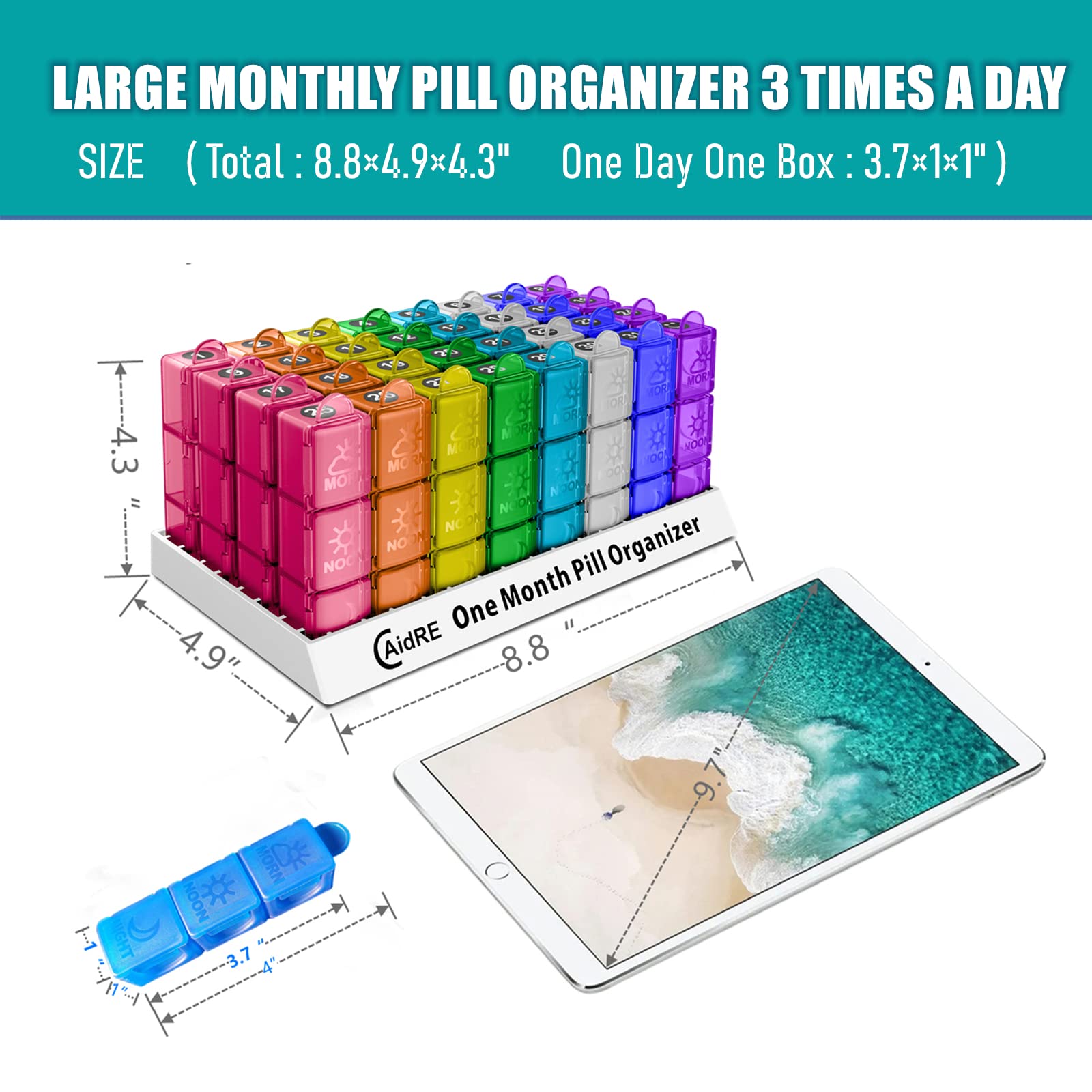 CAidRE etui pilules mois 32 compartiments organisation claire