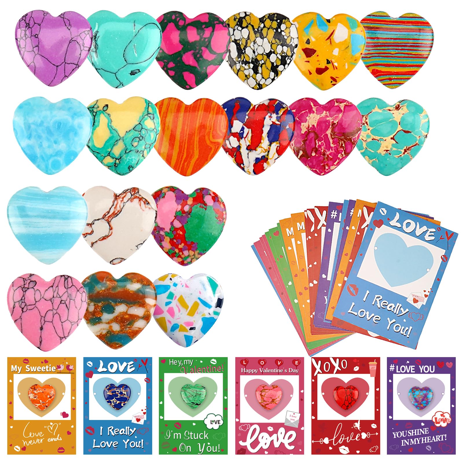 Cartes Saint-Valentin CAKKA avec pierres cœur, rappelant un souvenir durable pour chaque enfant