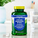 Calcium, Magnésium, Zinc Plus Vitamine D3 – Caplets enrobés, ingestion douce.