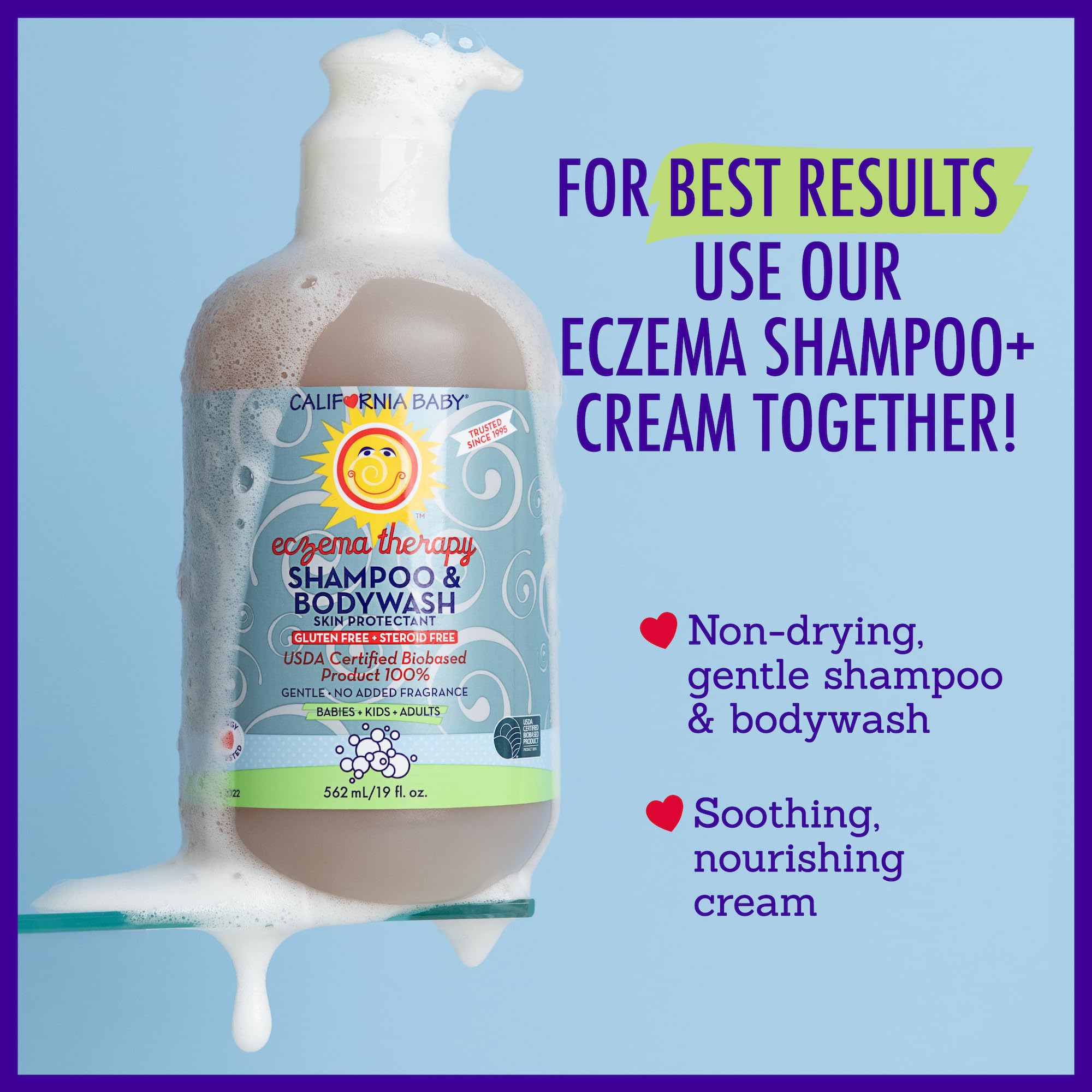 California Baby crème eczéma avoine colloïdal, calendula et aloe pour peau sensible.
