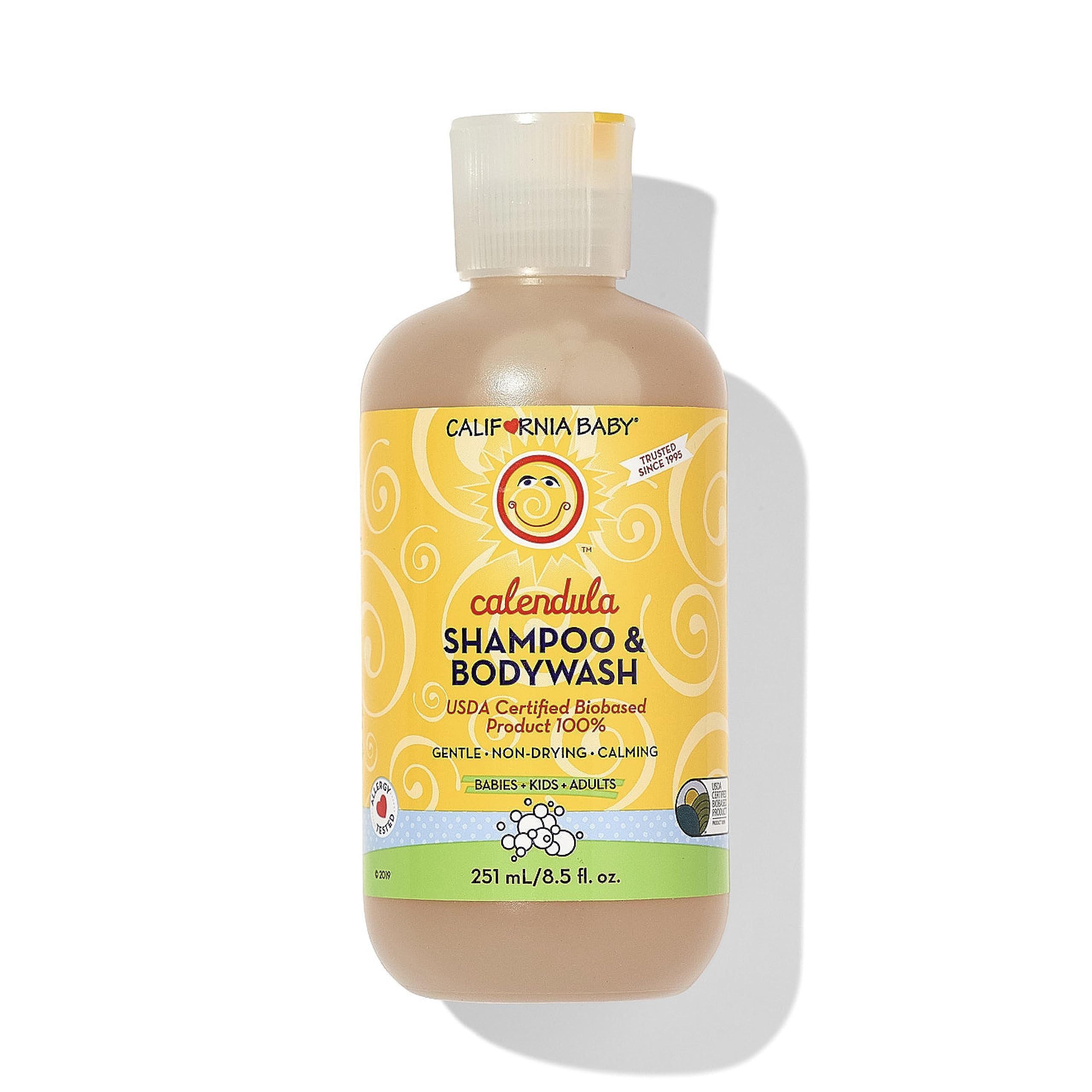 California Baby Shampoing Bébé Lavande, flacon prêt pour le bain doux et sans larmes.