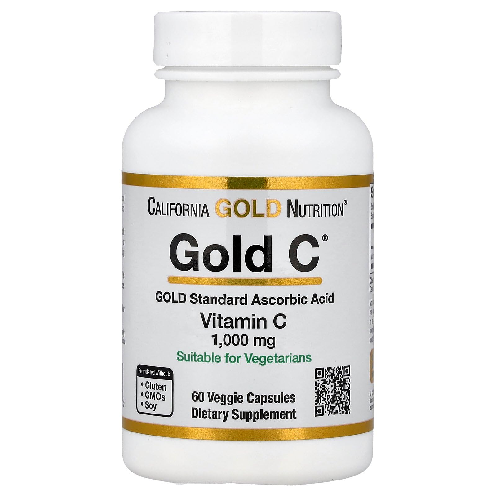 California Gold Nutrition C, capsules végétales dans une bouteille prête à l'emploi.