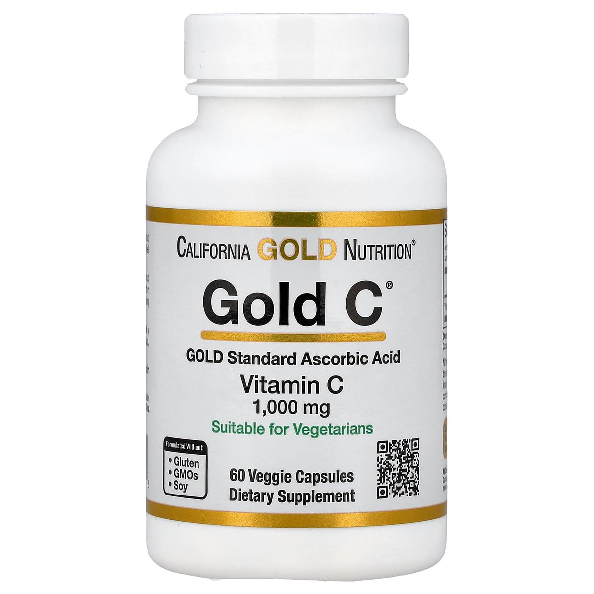 California Gold Nutrition C, capsules végétales dans une bouteille prête à l'emploi.