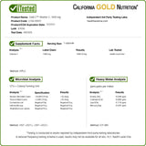 California Gold Nutrition C, installation certifiée cgmp, gage de qualité.