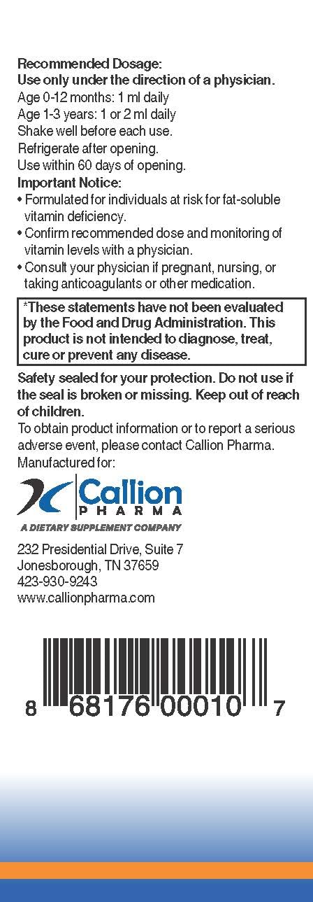 Callion Pharma DEKAs Plus Liquid: dose goutte facile à administrer