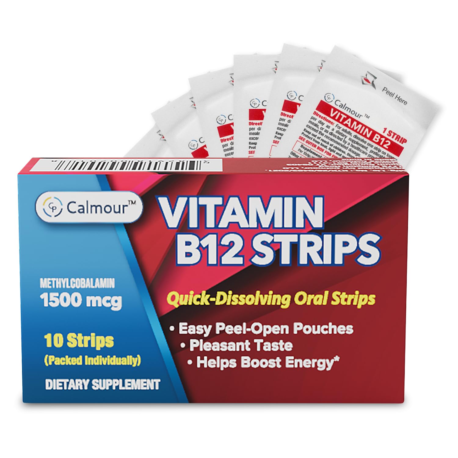 CALMOUR B12 bandes-dissolvantes menthe, dissolution rapide sous la langue