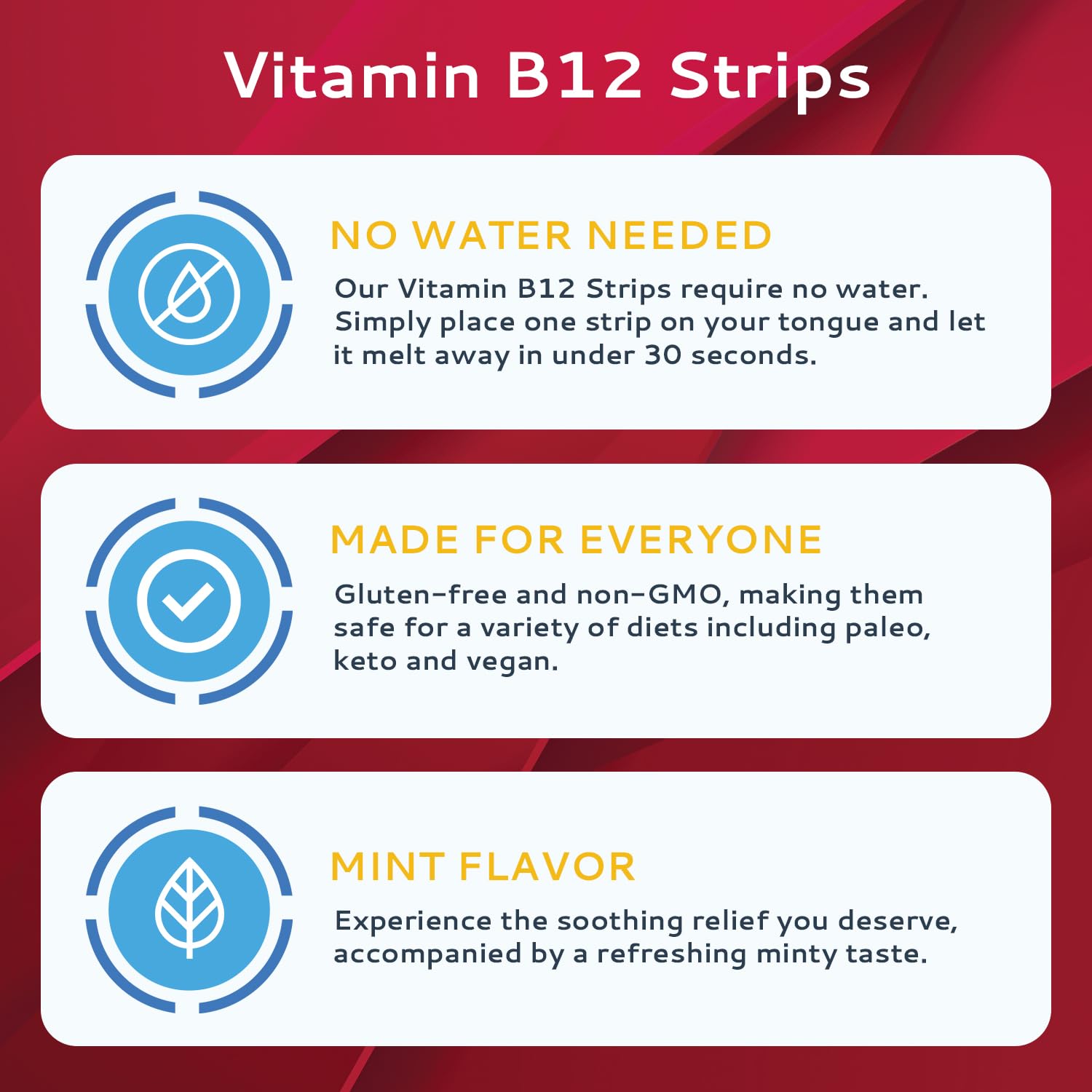 CALMOUR B12 Strips dissolution rapide sous la langue, sans eau pour gagner du temps.