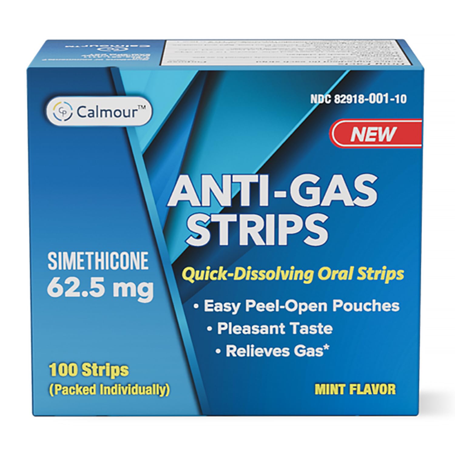CALMOUR bandes dissolvables menthe – relief gaz rapide après ingestion