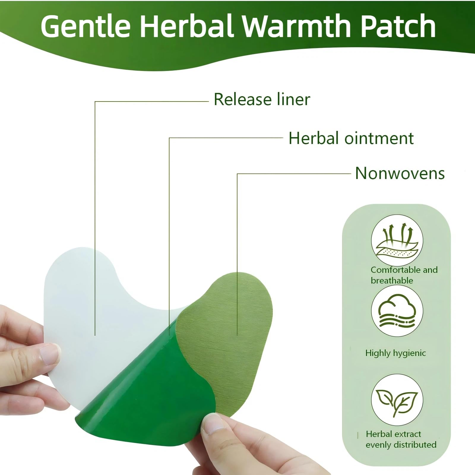 Calmoxa patchs herbales sur taille, chaleur apaisante pendant la journée.