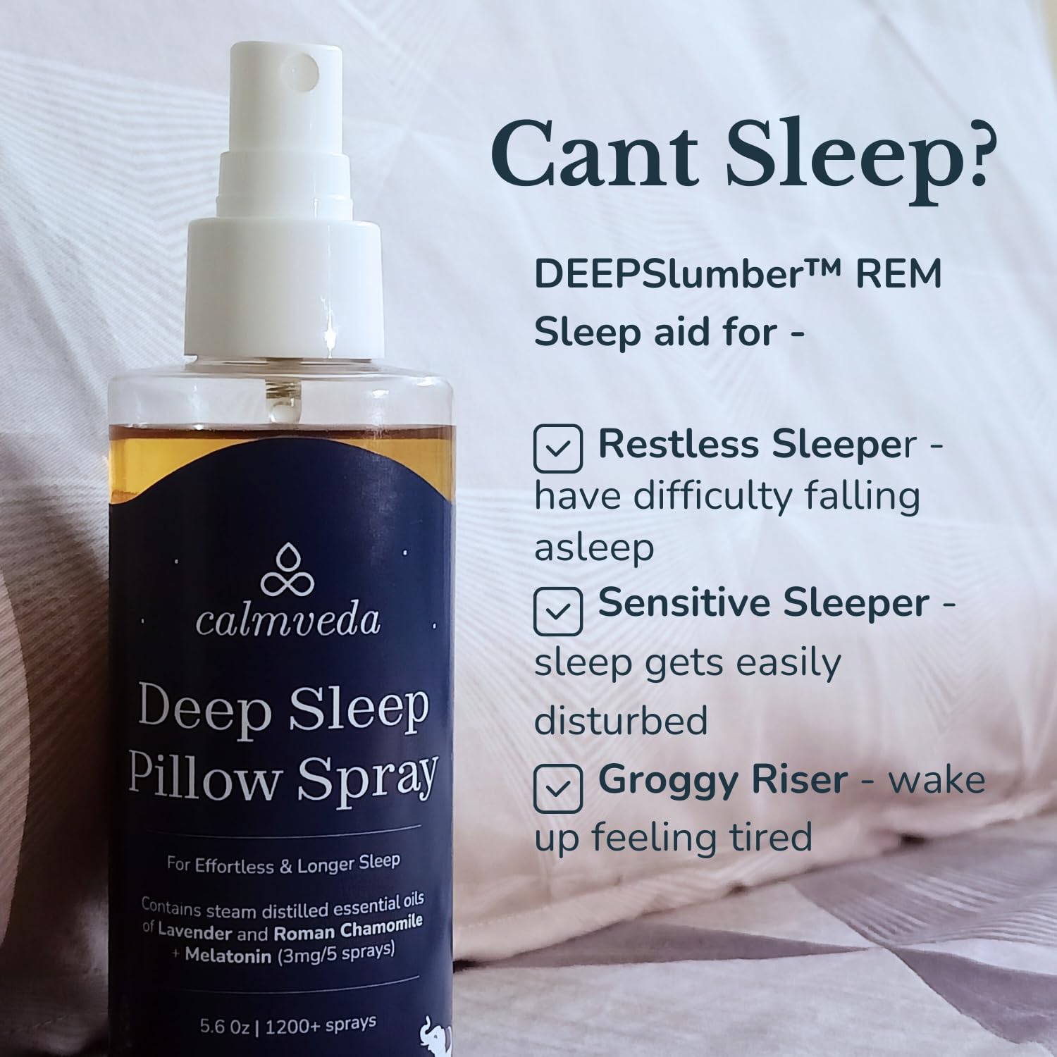 Calmveda Spray Lavande: brume sur oreiller pour préparer le sommeil