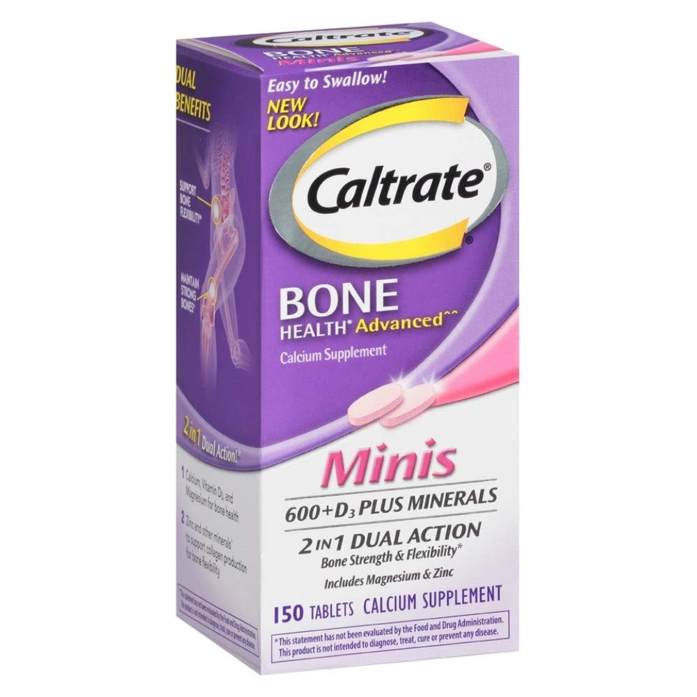 Caltrate 600+D3 Plus Minéraux – mini comprimé pratique favorisant l'apport en calcium et vitamine D3.