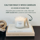 Flamme stable Calyan Oakmoss & Amber 3 mèches pour séance ambiance cosy